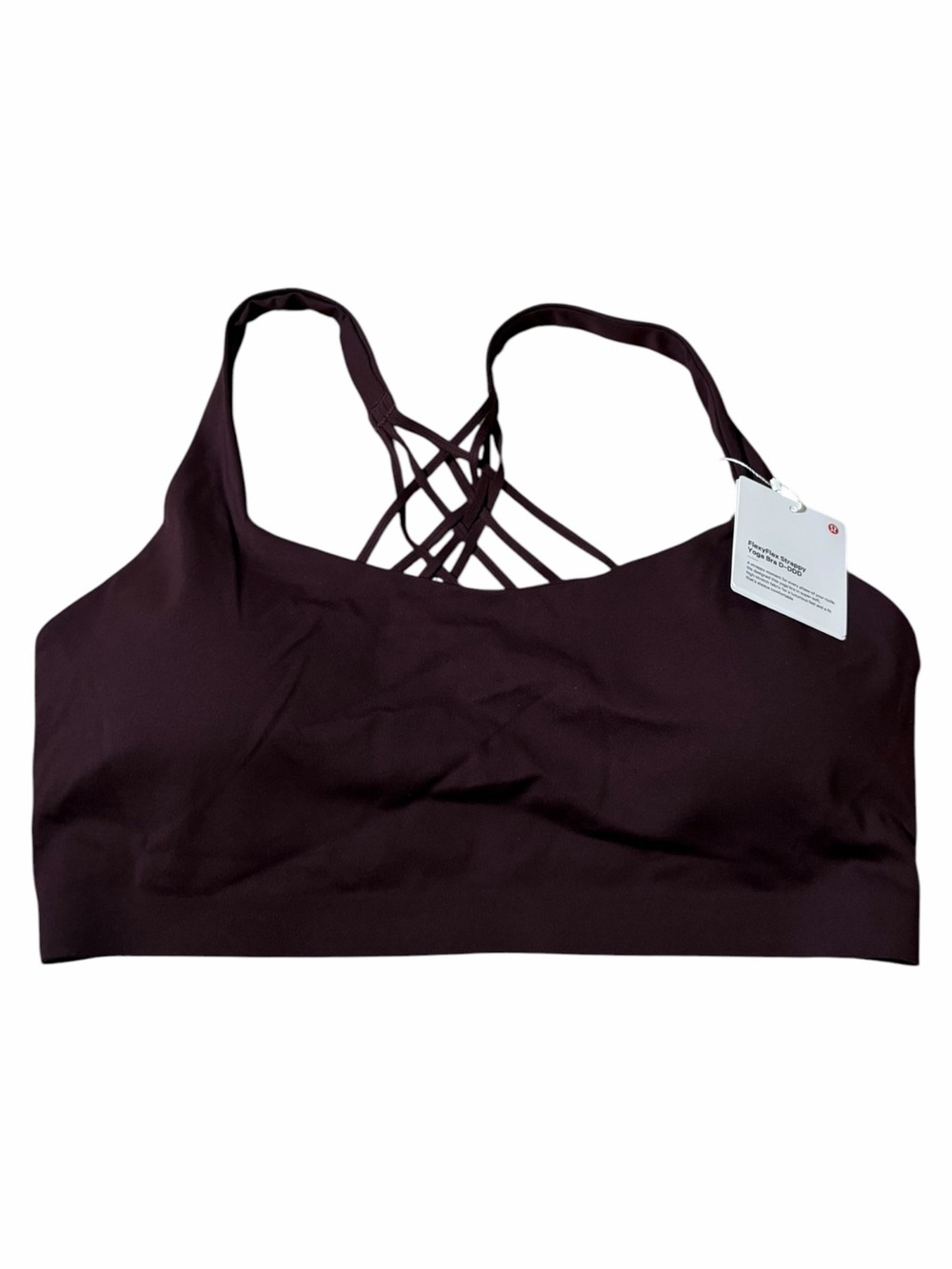 NWT Lululemon FlexyFlex Yoga Bra *Light Support, D-DDD Cups (Black Plum) L/XL